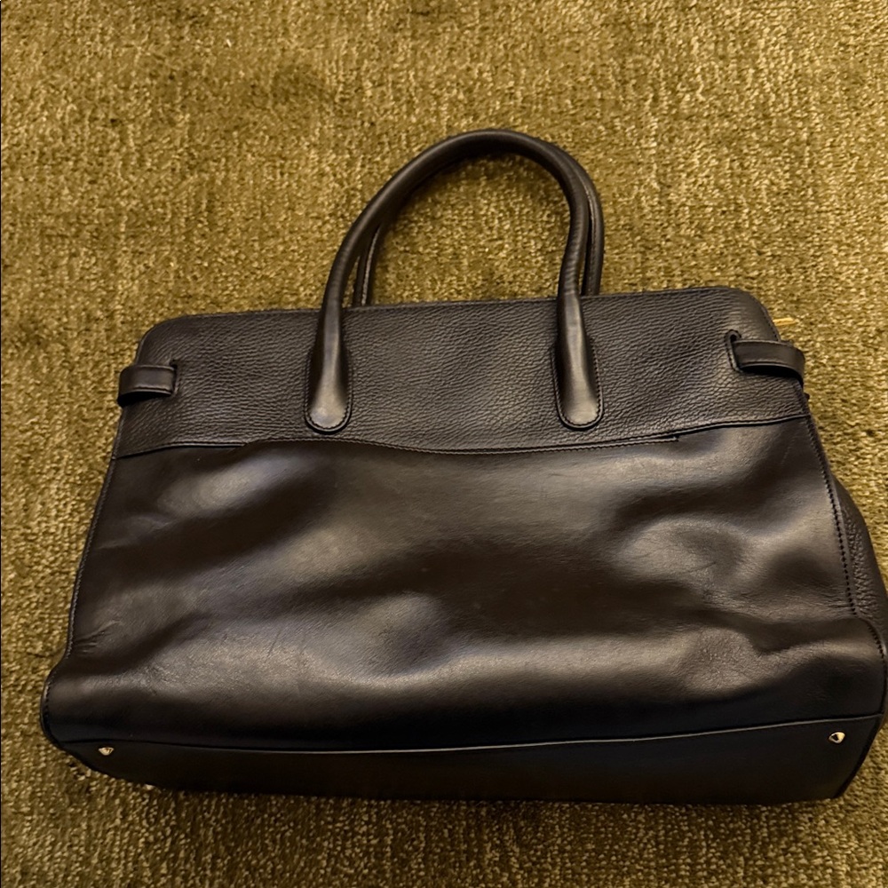 Cuyana Black Leather Briefcase